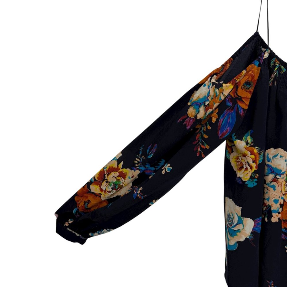 Anthropologie Maeve Tallie Open-Shoulder 100 % Silk Top Blouse Women's size M - Picture 6 of 8